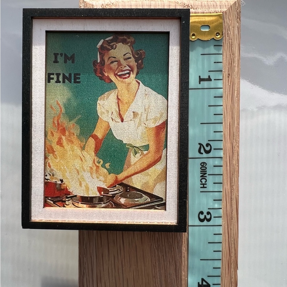 I’m Fine Funny Fridge Magnet Retro Kitchen Humor Vintage Style Decor - Picture 4 of 5